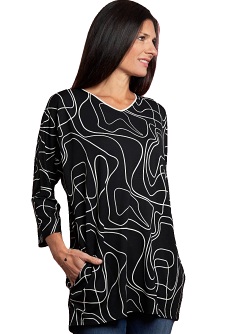 Blusenshirt von Seidel, schwarz/weiß, C3001